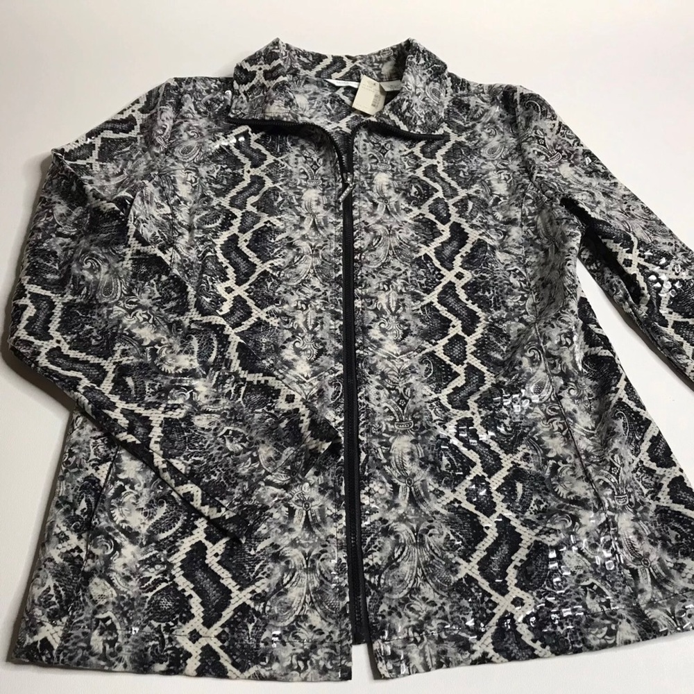 VINTAGE Laura Ashley Faux Snakeskin ZIP Blazer